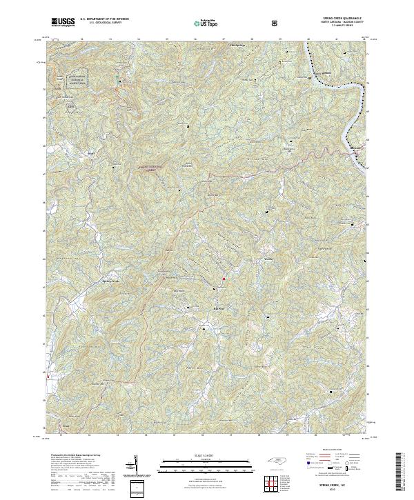 US Topo 7.5-minute map for Spring Creek NC