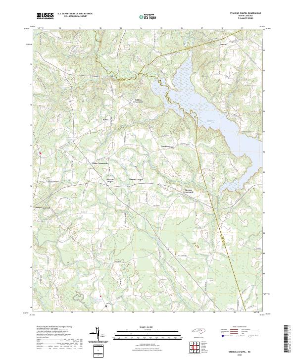 US Topo 7.5-minute map for Stancils Chapel NC