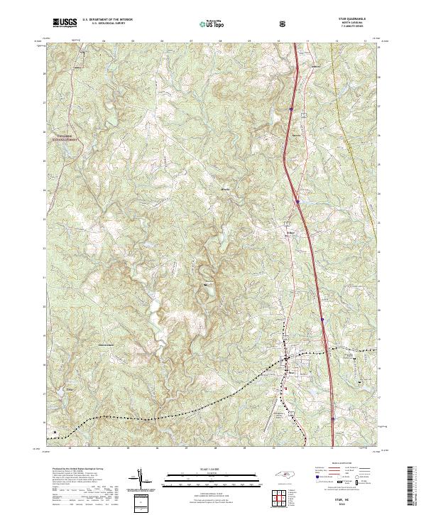 US Topo 7.5-minute map for Star NC