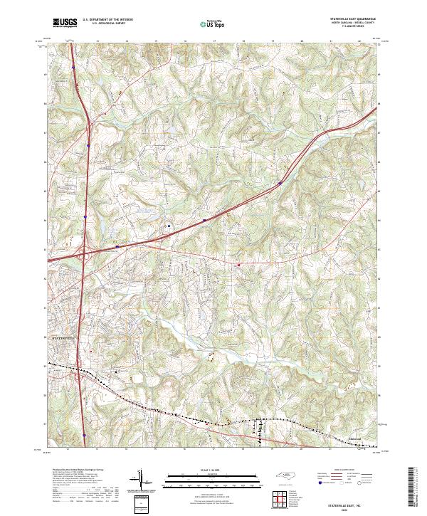 US Topo 7.5-minute map for Statesville East NC