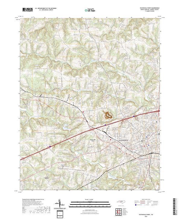 US Topo 7.5-minute map for Statesville West NC