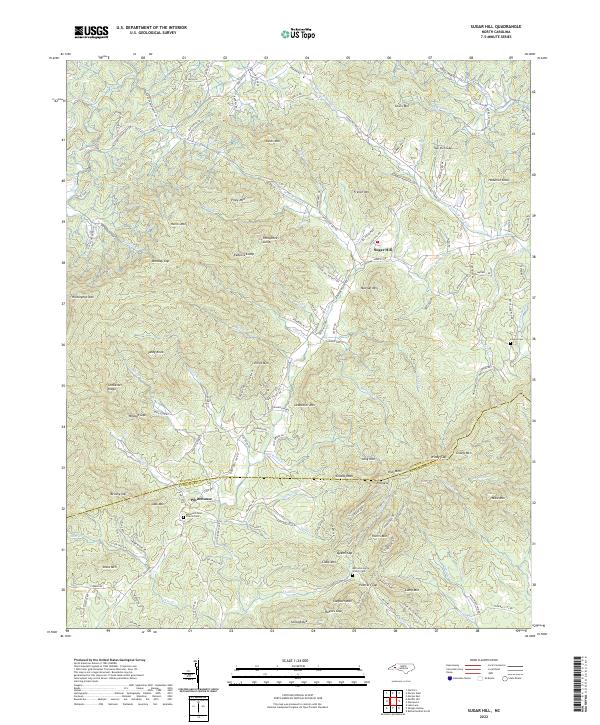 US Topo 7.5-minute map for Sugar Hill NC