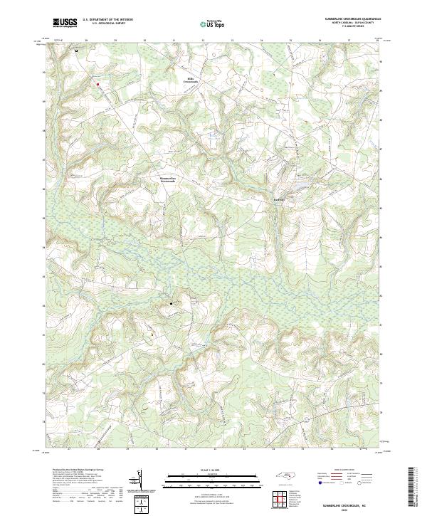 US Topo 7.5-minute map for Summerlins Crossroads NC