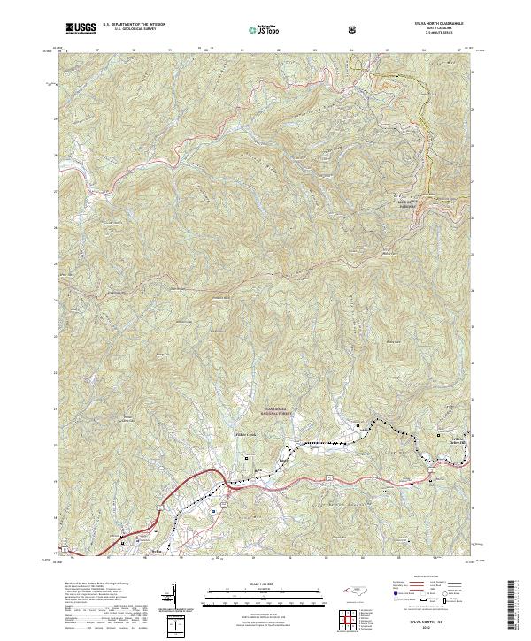 US Topo 7.5-minute map for Sylva North NC