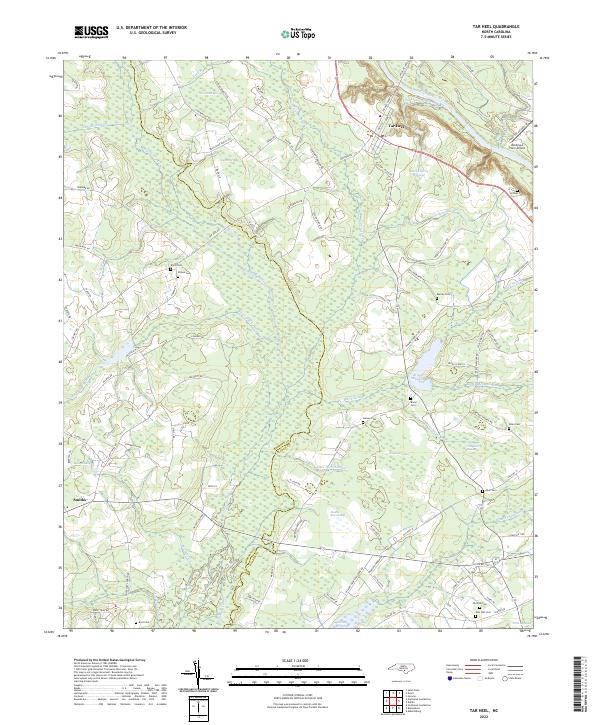 US Topo 7.5-minute map for Tar Heel NC