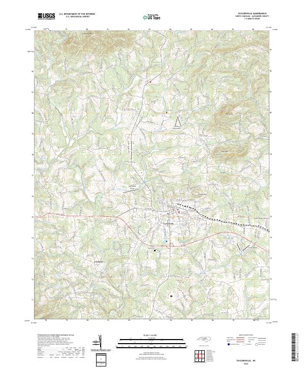 US Topo 7.5-minute map for Taylorsville NC