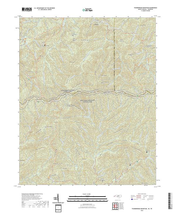 US Topo 7.5-minute map for Thunderhead Mountain NCTN