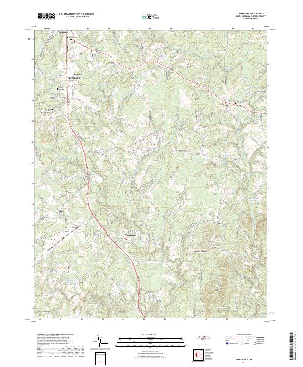 US Topo 7.5-minute map for Timberlake NC