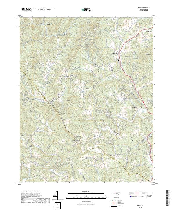 US Topo 7.5-minute map for Todd NC