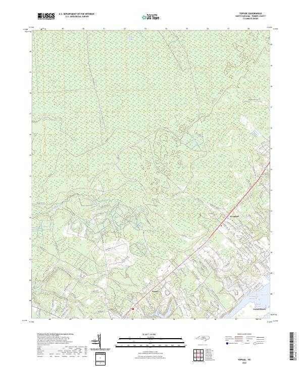 US Topo 7.5-minute map for Topsail NC