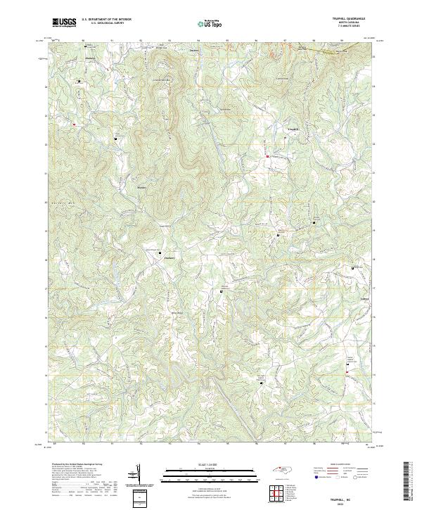 US Topo 7.5-minute map for Traphill NC