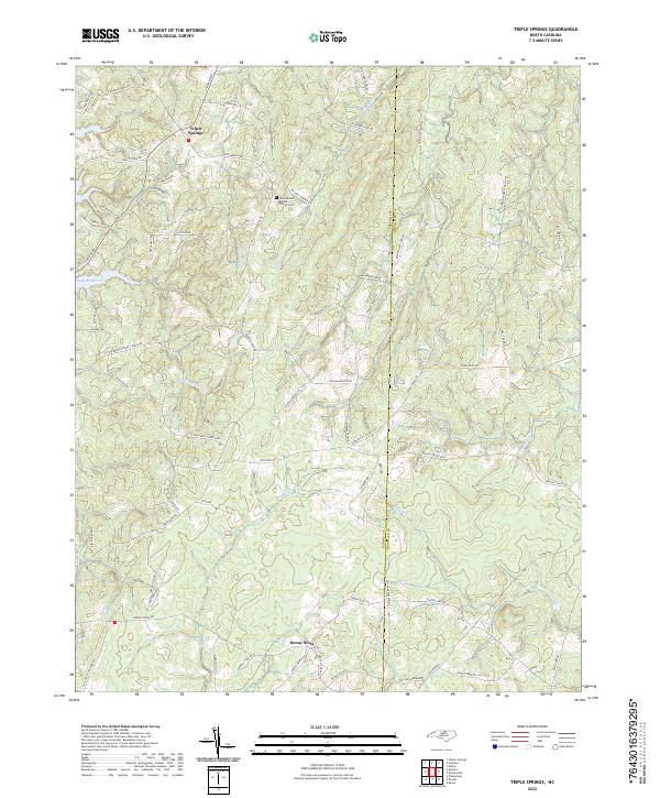 US Topo 7.5-minute map for Triple Springs NC