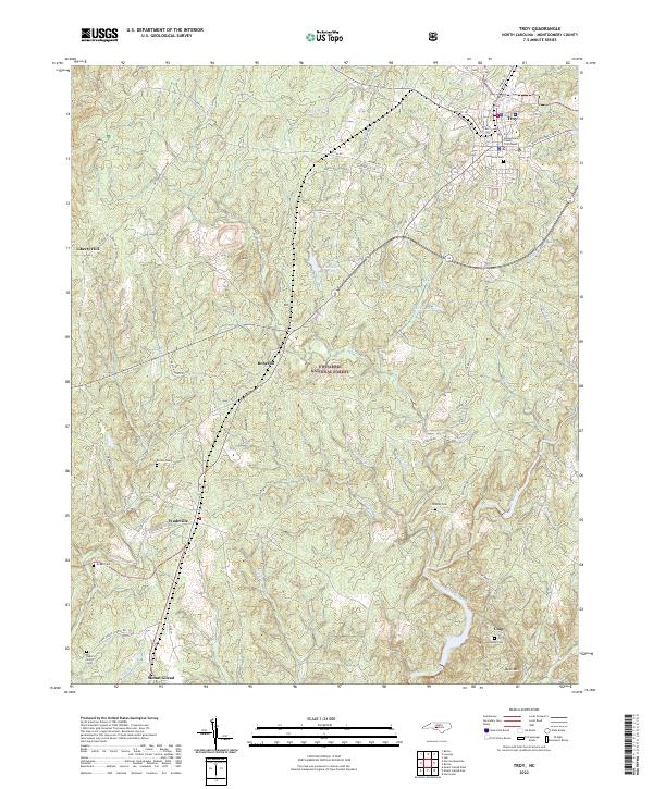 US Topo 7.5-minute map for Troy NC