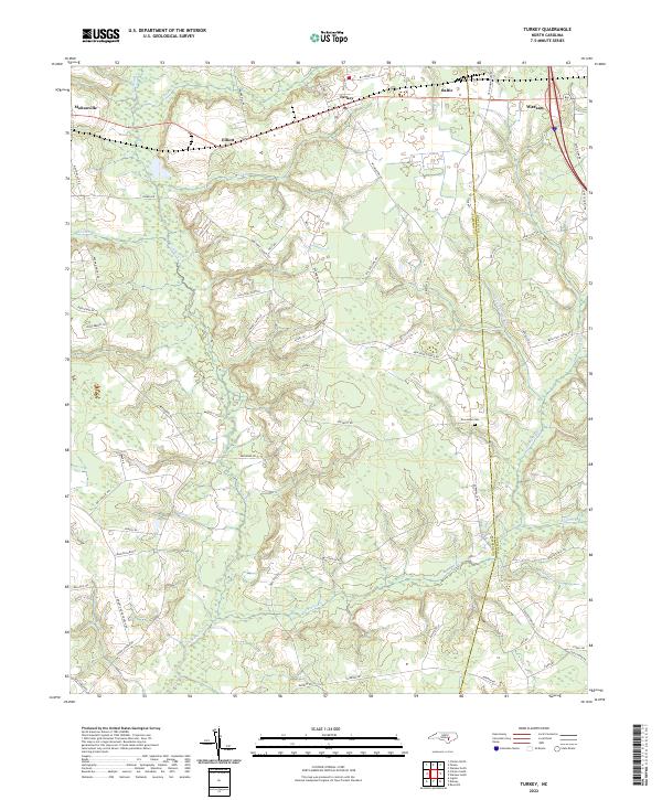 US Topo 7.5-minute map for Turkey NC