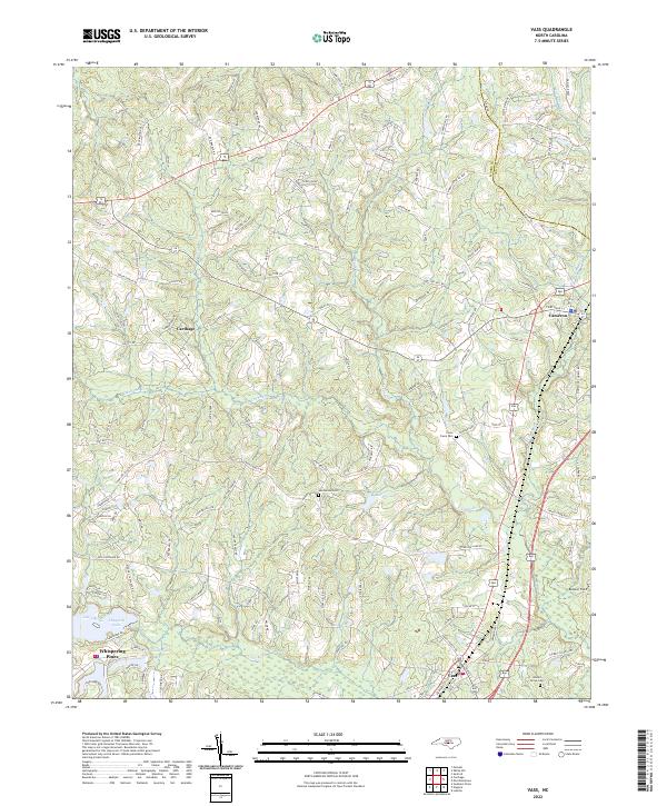 US Topo 7.5-minute map for Vass NC