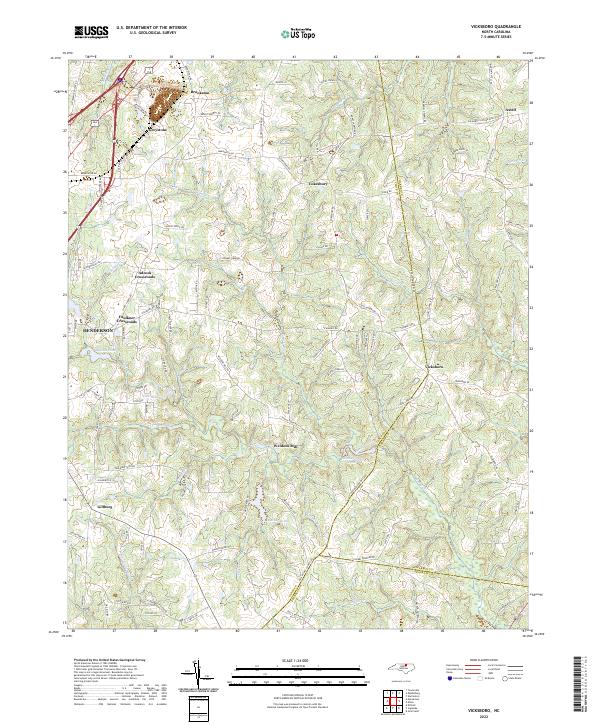 US Topo 7.5-minute map for Vicksboro NC