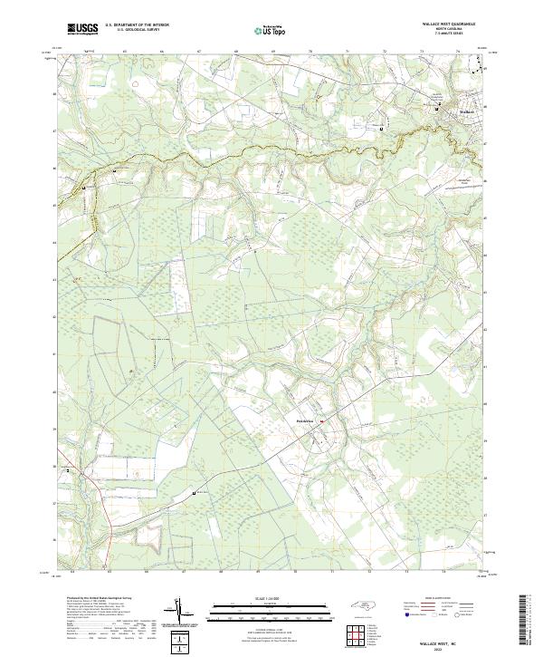 US Topo 7.5-minute map for Wallace West NC