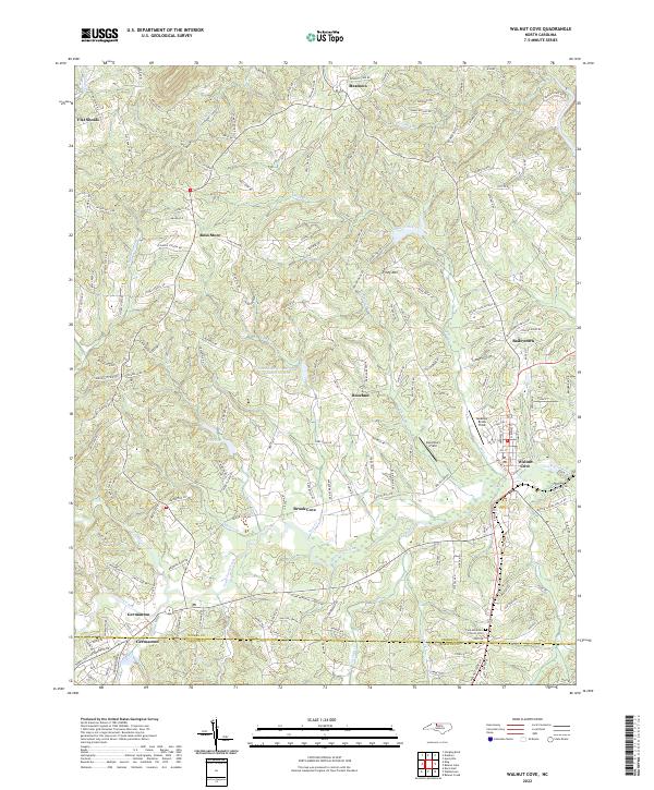 US Topo 7.5-minute map for Walnut Cove NC