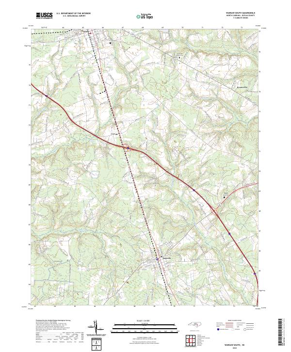 US Topo 7.5-minute map for Warsaw South NC