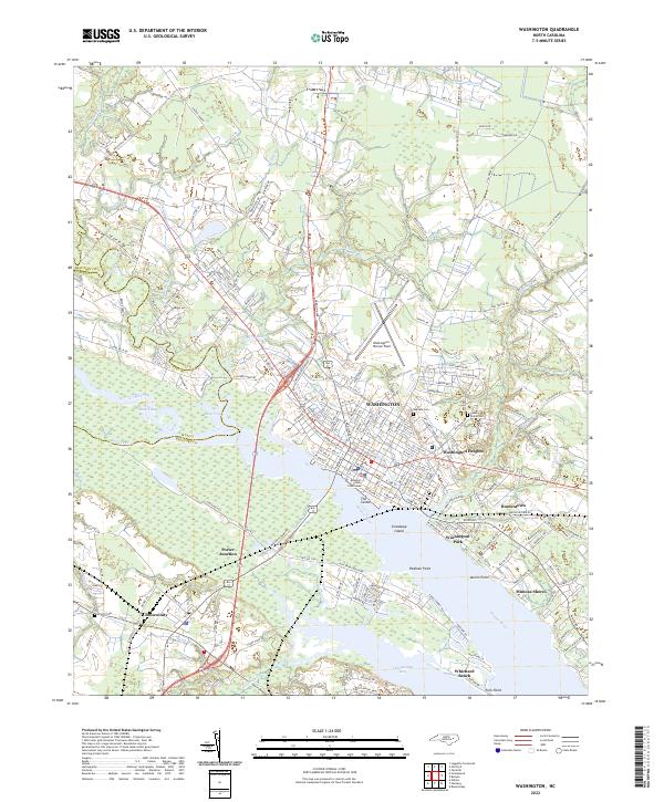 US Topo 7.5-minute map for Washington NC