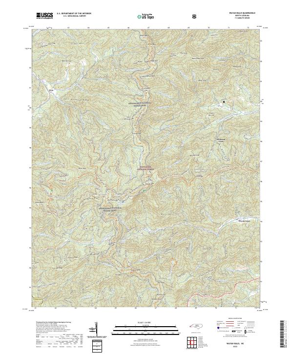 US Topo 7.5-minute map for Wayah Bald NC