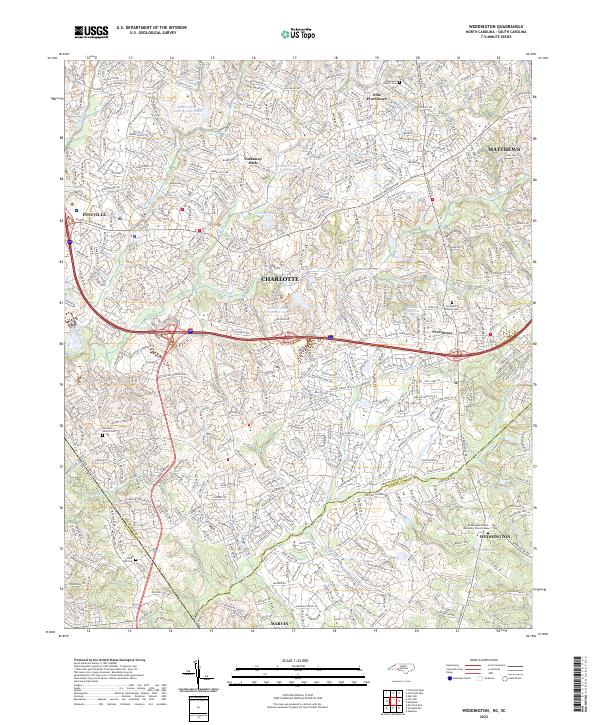 US Topo 7.5-minute map for Weddington NCSC