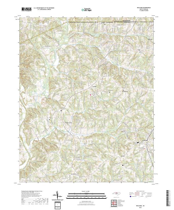 US Topo 7.5-minute map for Welcome NC