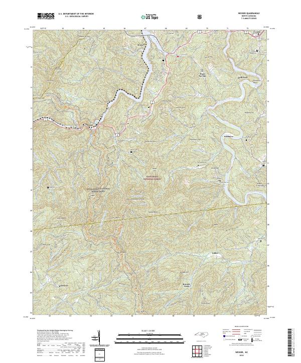 US Topo 7.5-minute map for Wesser NC