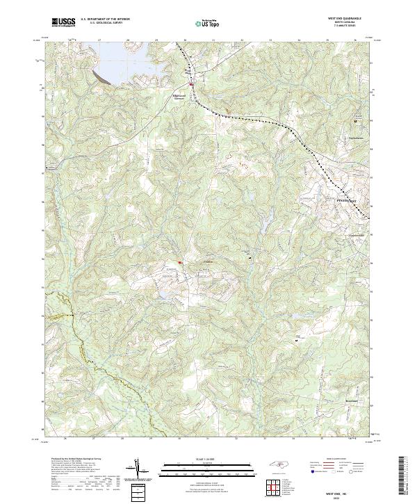 US Topo 7.5-minute map for West End NC