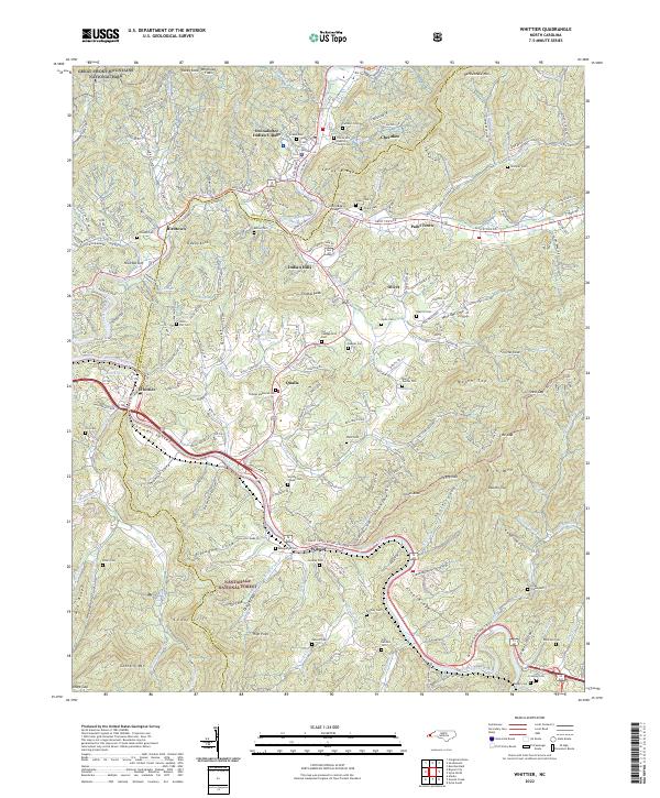 US Topo 7.5-minute map for Whittier NC