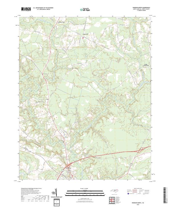 US Topo 7.5-minute map for Windsor North NC