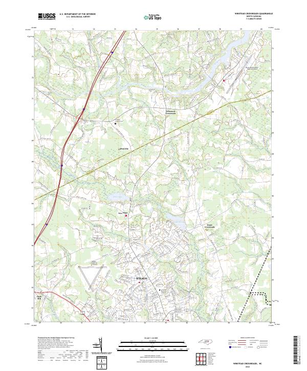 US Topo 7.5-minute map for Winstead Crossroads NC