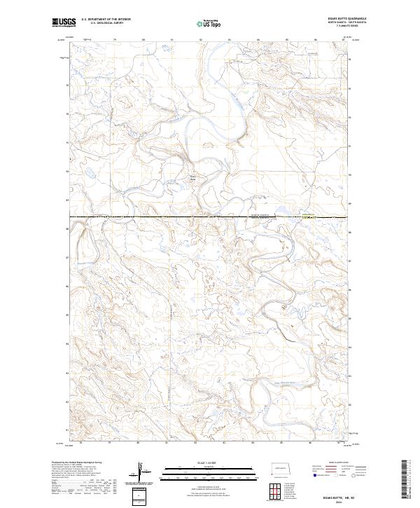 US Topo 7.5-minute map for Doaks Butte NDSD