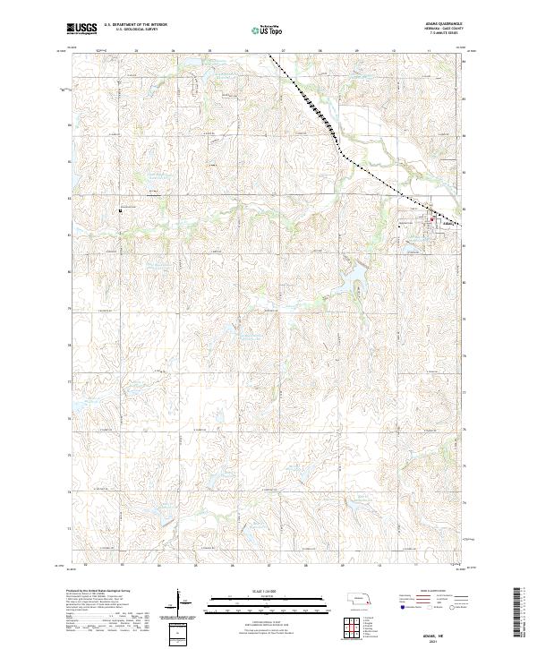 USGS US Topo 7.5-minute map for Adams NE 2021