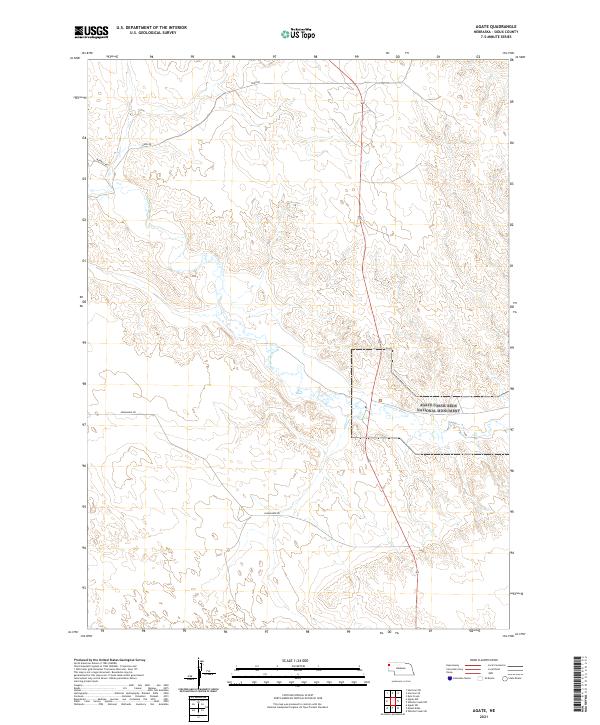 USGS US Topo 7.5-minute map for Agate NE 2021