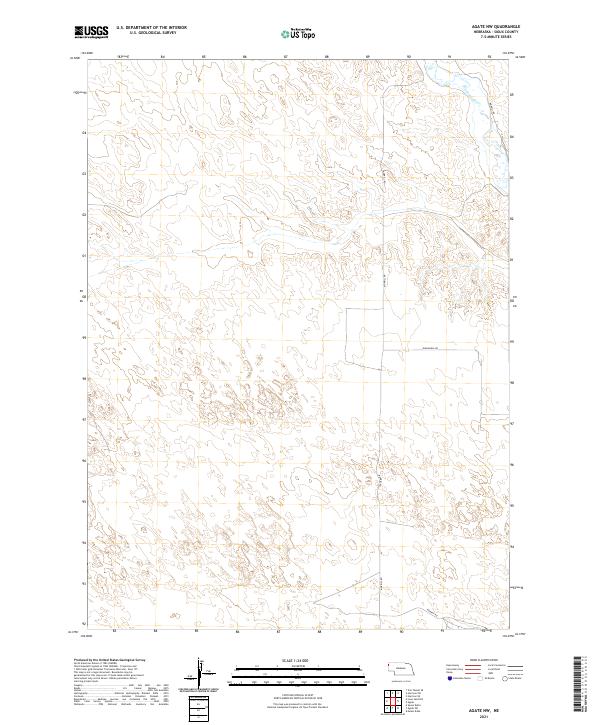 USGS US Topo 7.5-minute map for Agate NW NE 2021