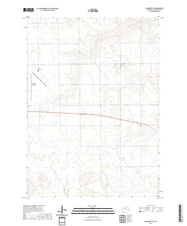 USGS US Topo 7.5-minute map for Ainsworth SW NE 2021