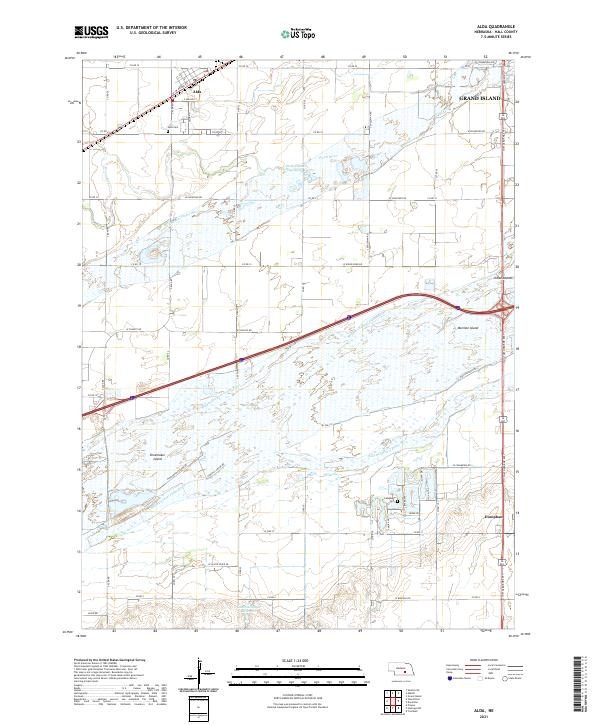 USGS US Topo 7.5-minute map for Alda NE 2021