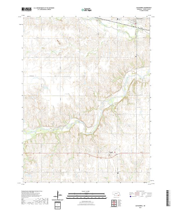 USGS US Topo 7.5-minute map for Alexandria NE 2021