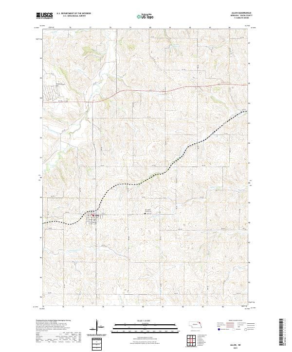 USGS US Topo 7.5-minute map for Allen NE 2021