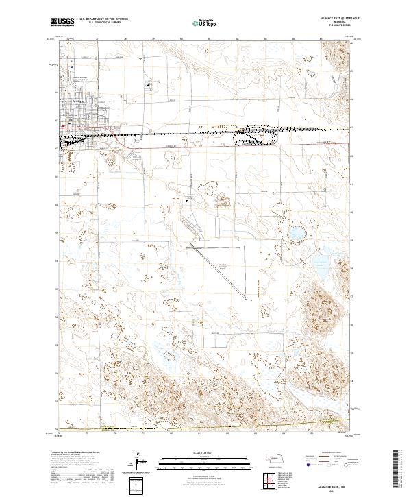 USGS US Topo 7.5-minute map for Alliance East NE 2021