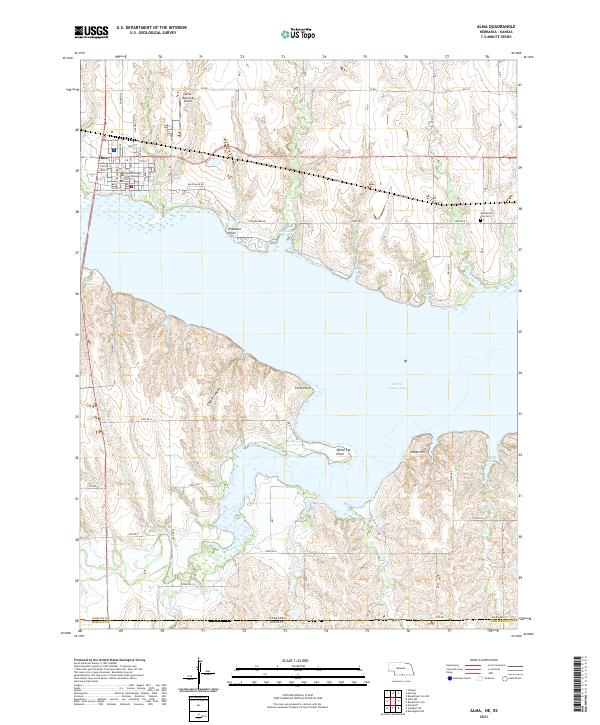 USGS US Topo 7.5-minute map for Alma NEKS 2021