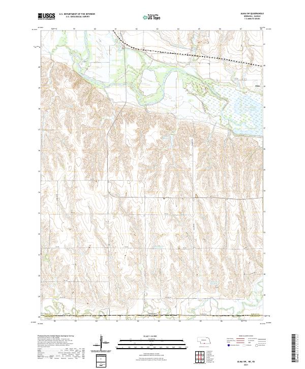 USGS US Topo 7.5-minute map for Alma SW NEKS 2021