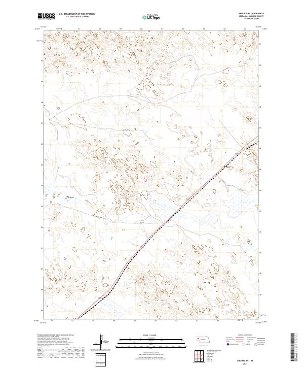 USGS US Topo 7.5-minute map for Angora NE NE 2021