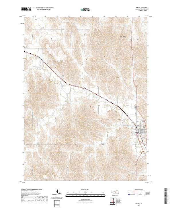 USGS US Topo 7.5-minute map for Ansley NE 2021