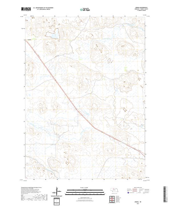 USGS US Topo 7.5-minute map for Arabia NE 2021