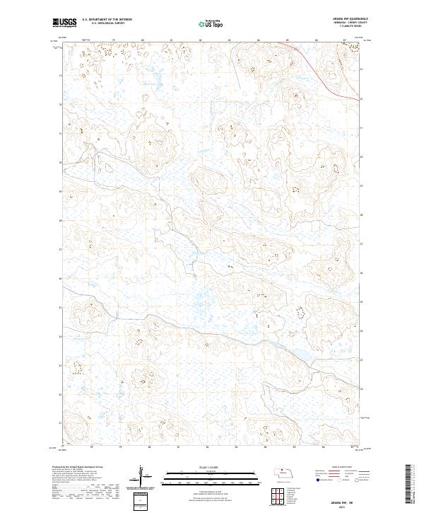 USGS US Topo 7.5-minute map for Arabia NW NE 2021