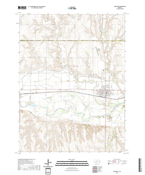 USGS US Topo 7.5-minute map for Arapahoe NE 2021