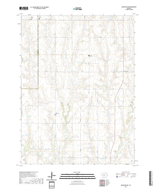 USGS US Topo 7.5-minute map for Arapahoe NW NE 2021