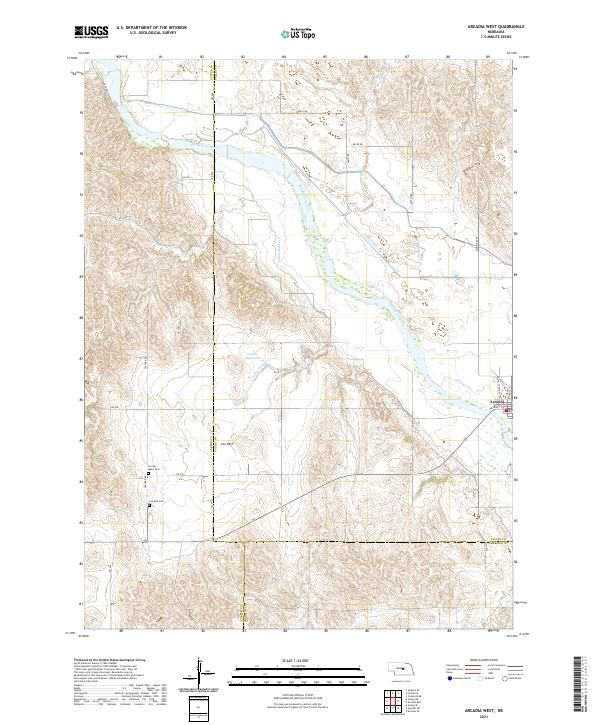 USGS US Topo 7.5-minute map for Arcadia West NE 2021